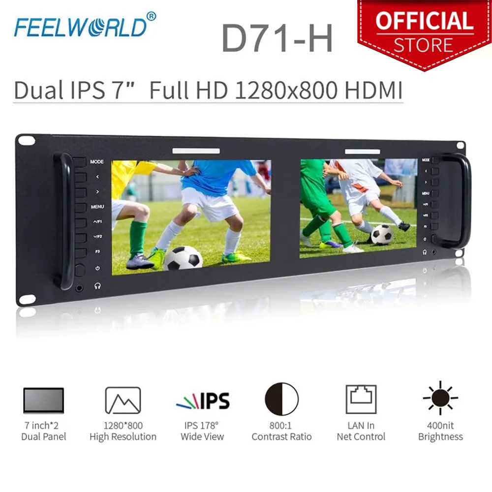 Feelworld D71-H  LCD  Ʈ , ޴ 2 ȭ  , 7 ġ, 3RU IPS, 1280x800 HDMI